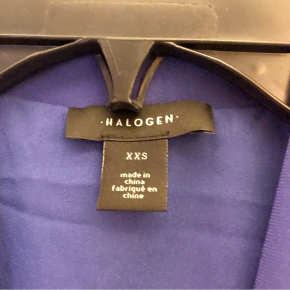 Halogen Pleat Detail V Neck Shift Blue Spectrum XXS - Picture 5 of 7